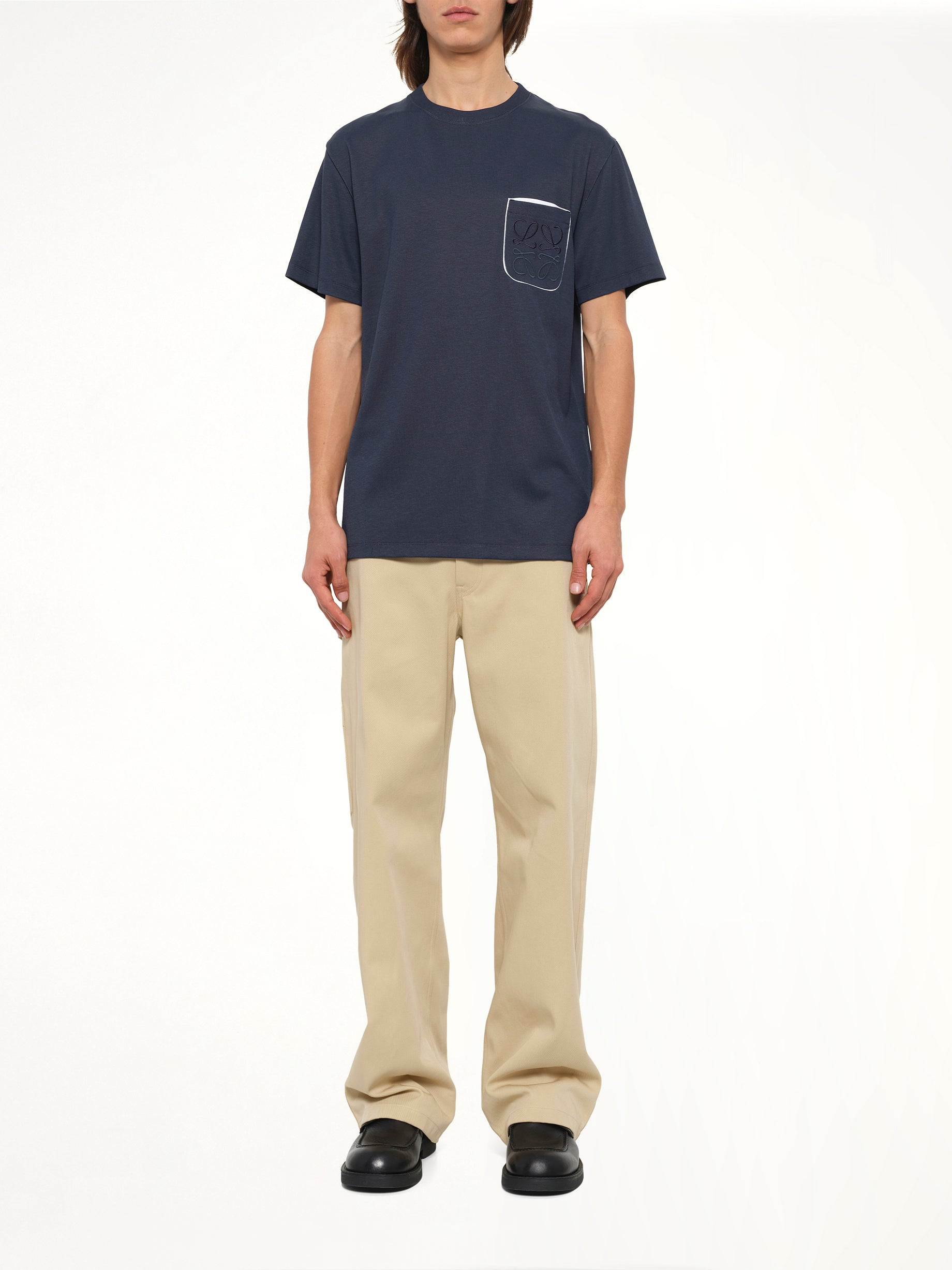 Two-Tone Regular Fit T-Shirt in Navy Blue