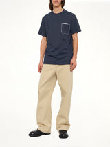 Two-Tone Regular Fit T-Shirt in Navy Blue