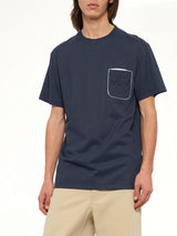 Two-Tone Regular Fit T-Shirt in Navy Blue