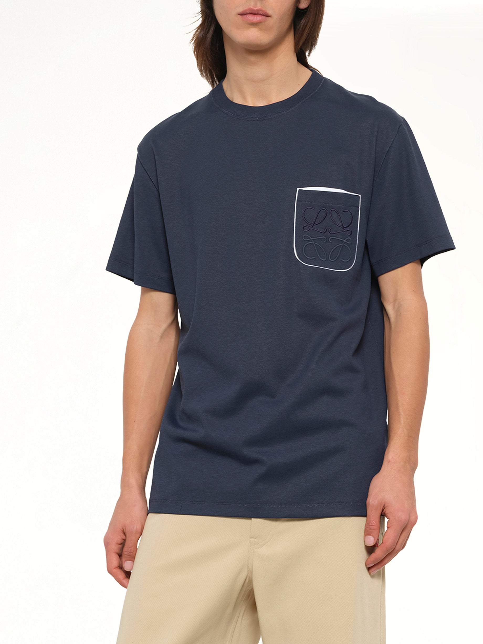 Two-Tone Regular Fit T-Shirt in Navy Blue