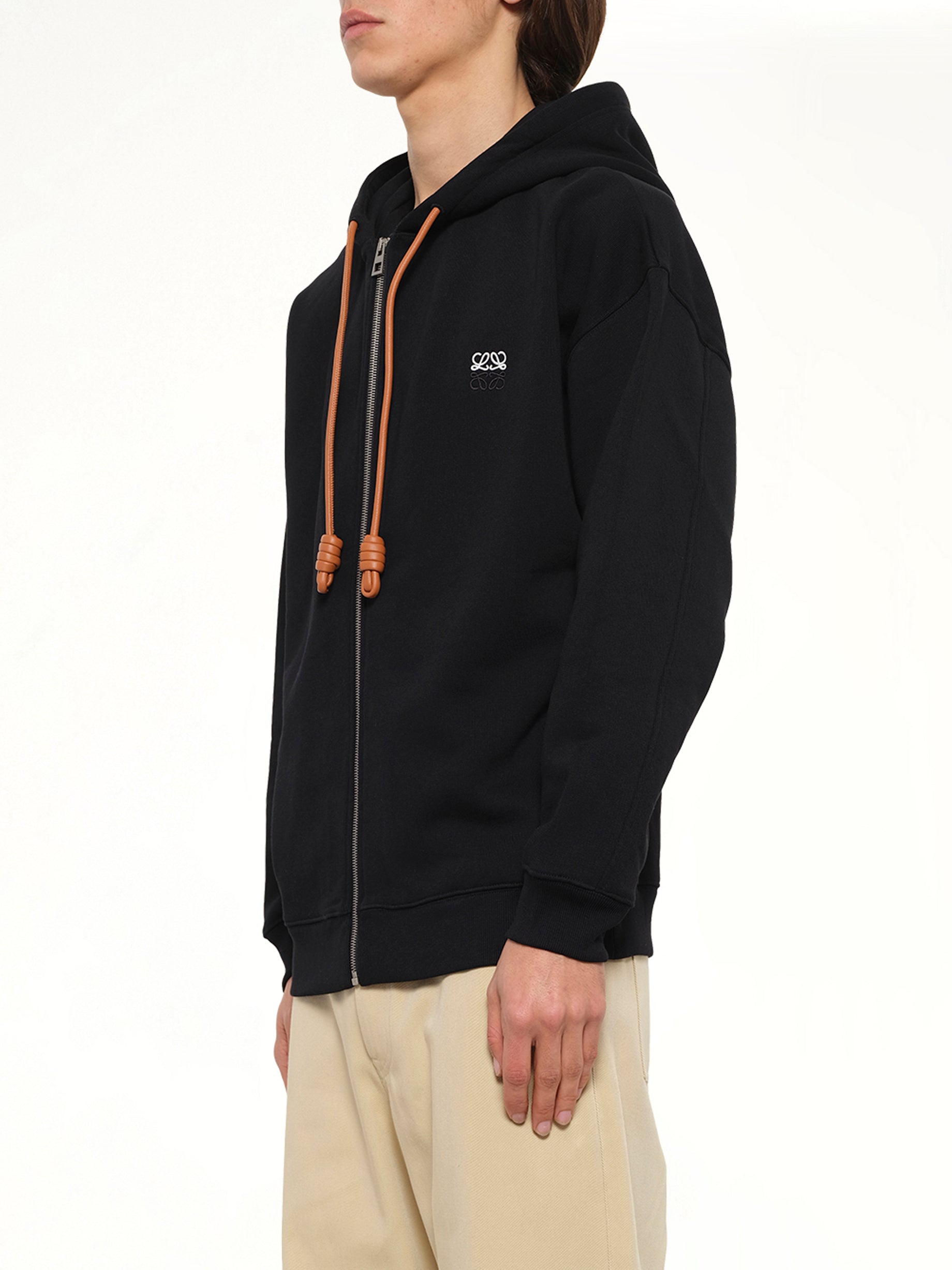 Zip-Up Hoodie in Black