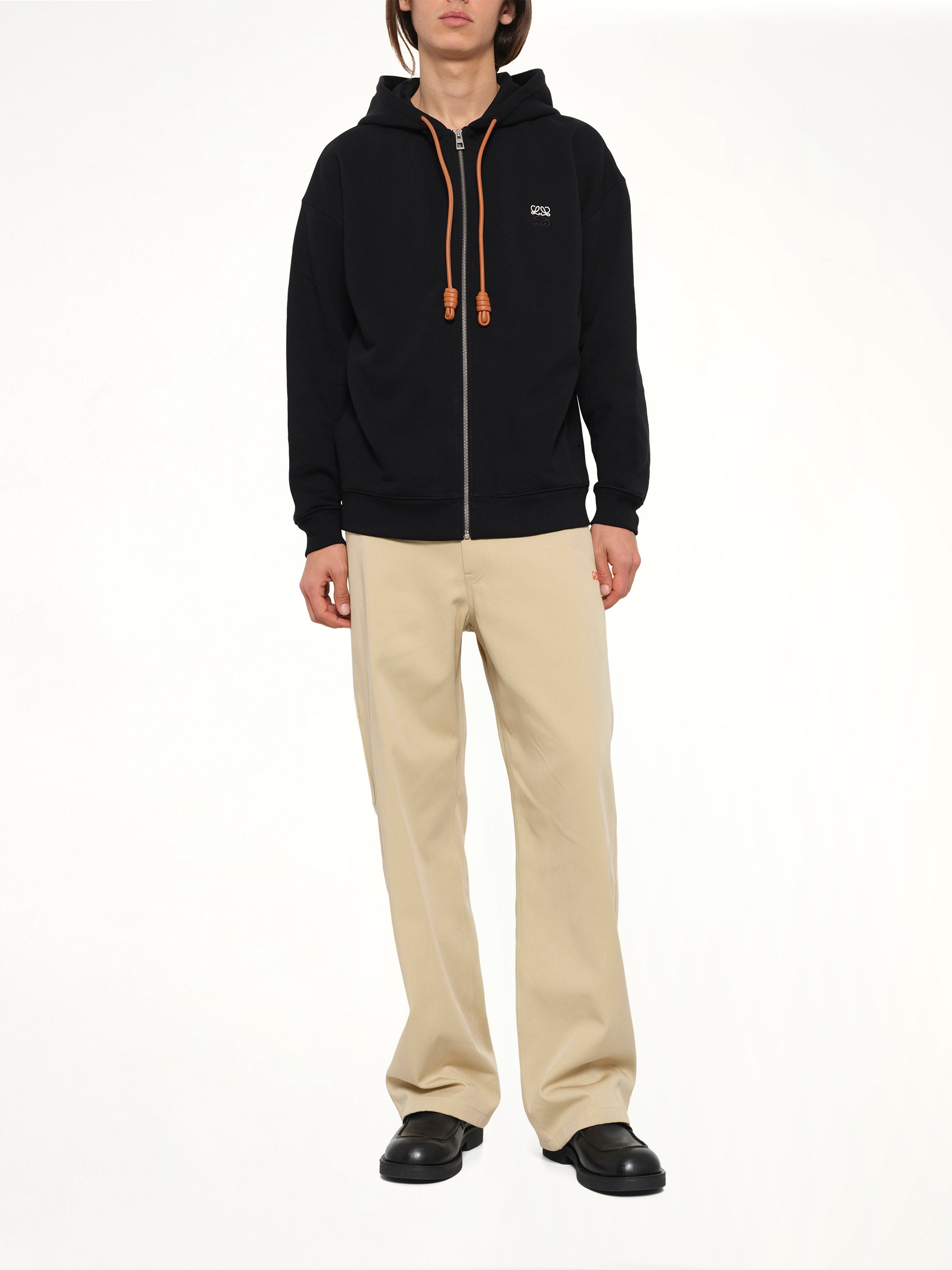 Zip-Up Hoodie in Black