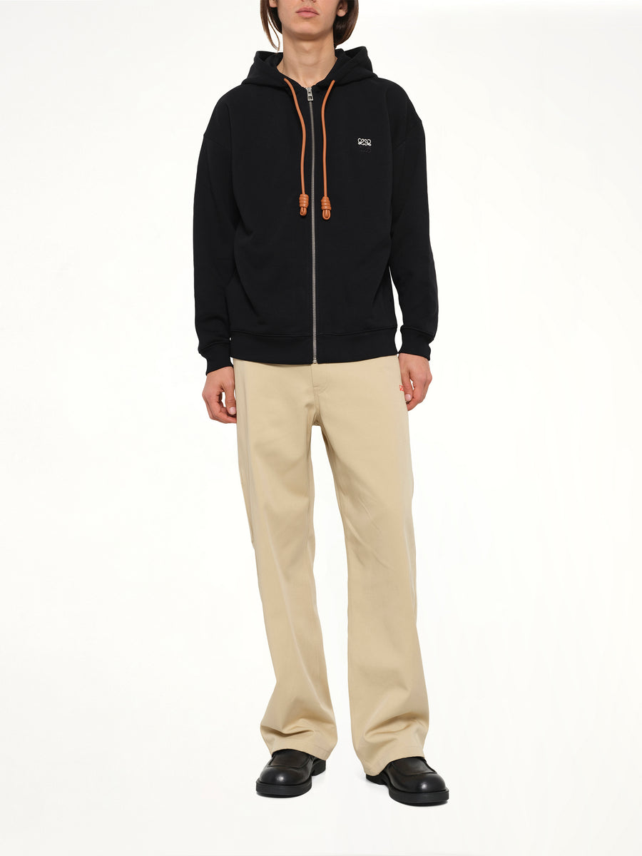 Zip-Up Hoodie in Black