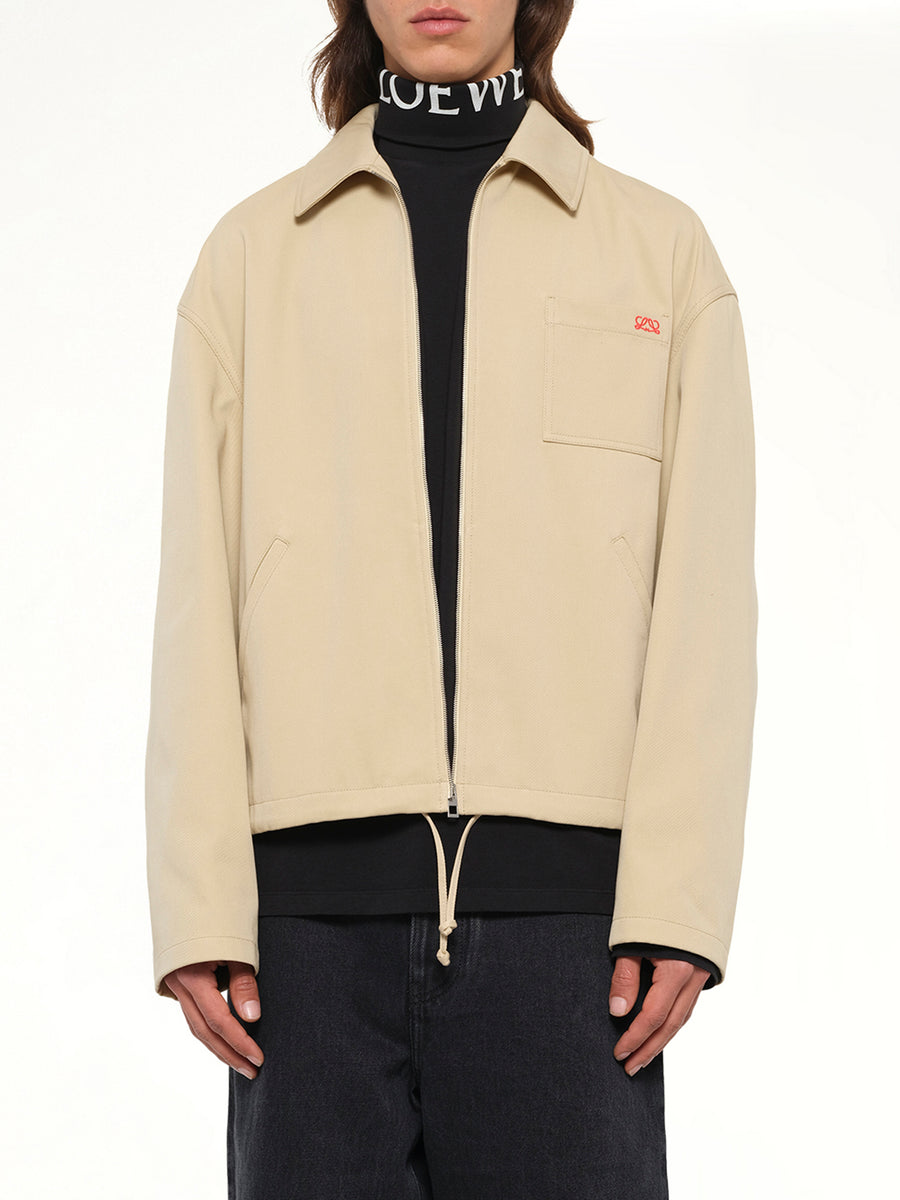 Zip-Up Jacket in Beige