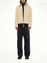 Zip-Up Jacket in Beige
