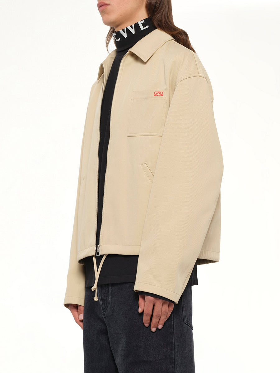 Zip-Up Jacket in Beige