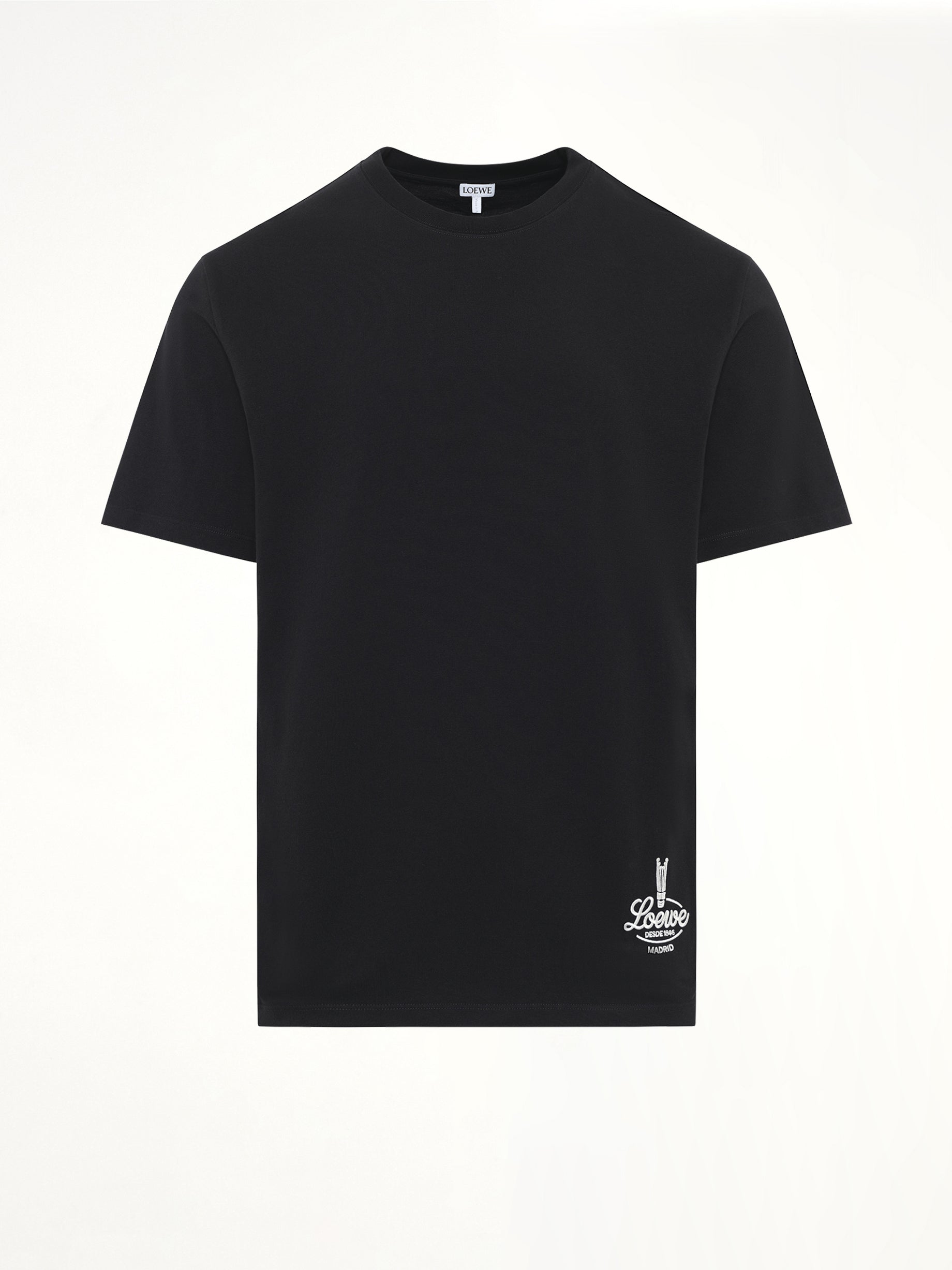 Back Print Relaxed Fit T-Shirt in Black/White
