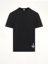 Back Print Relaxed Fit T-Shirt in Black/White