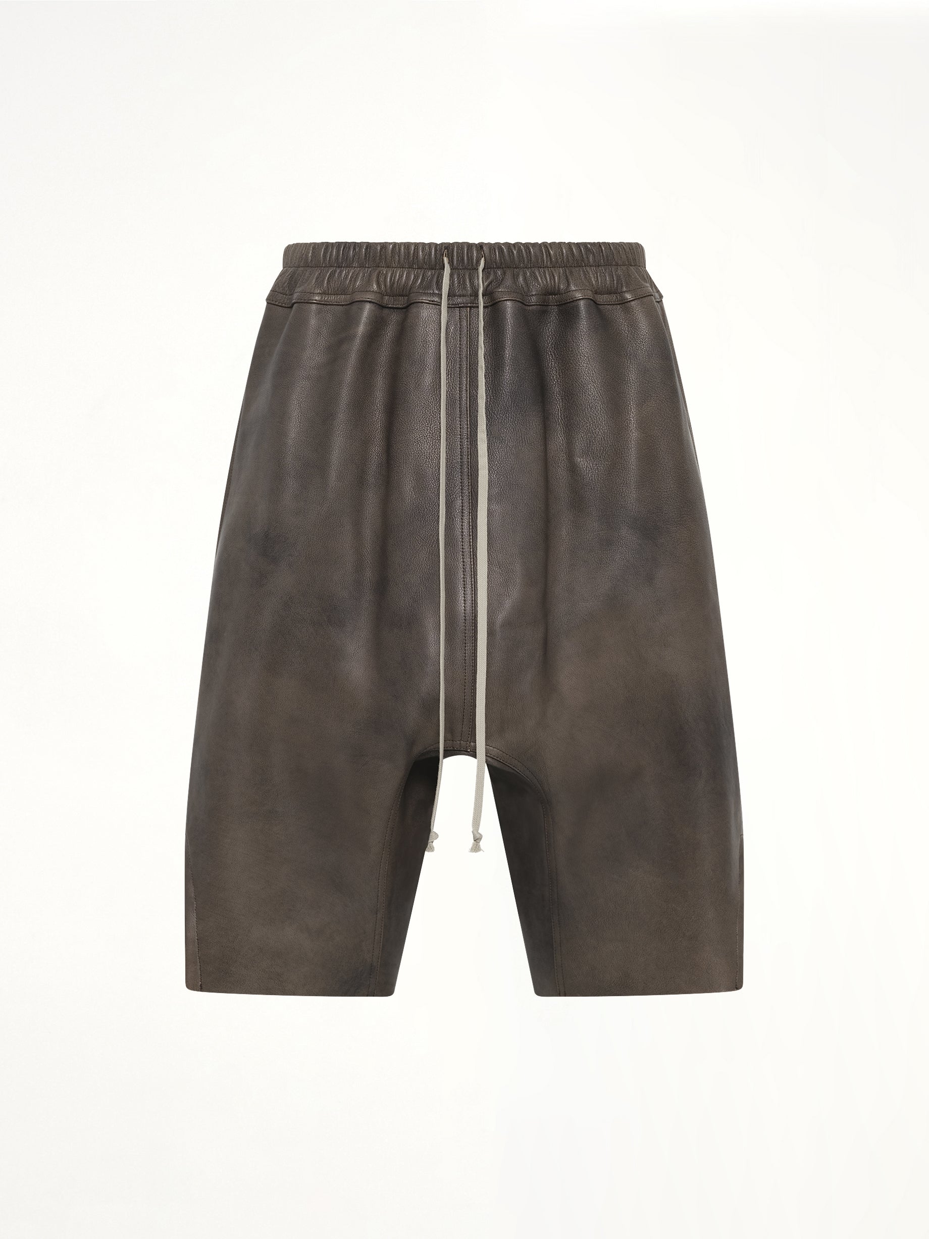 Basket Swingers Leather Shorts in Washed Black
