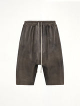 Basket Swingers Leather Shorts in Washed Black