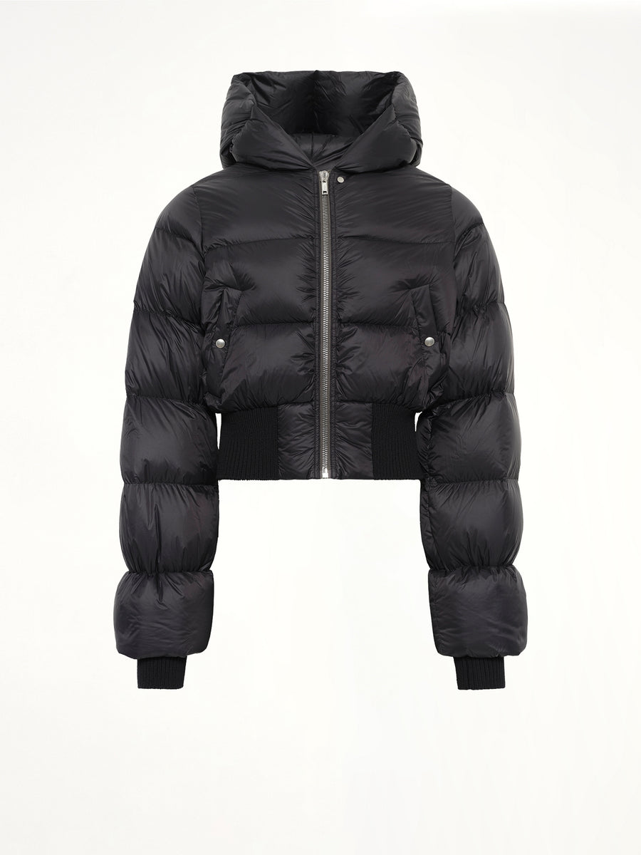 Cinched Hooded Jacket in Black