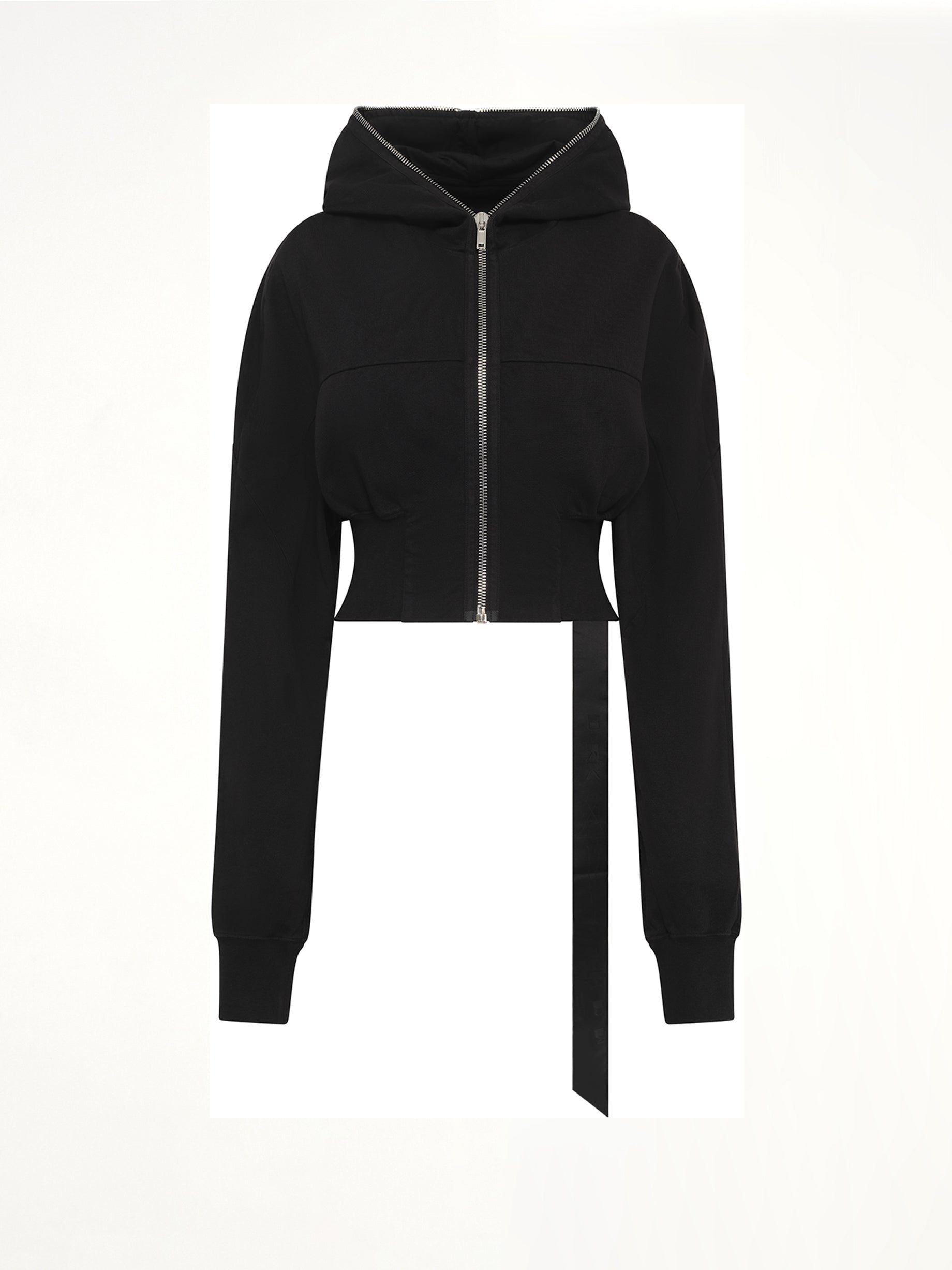 Compact Jersey Collage Gimp Hoodie in Black