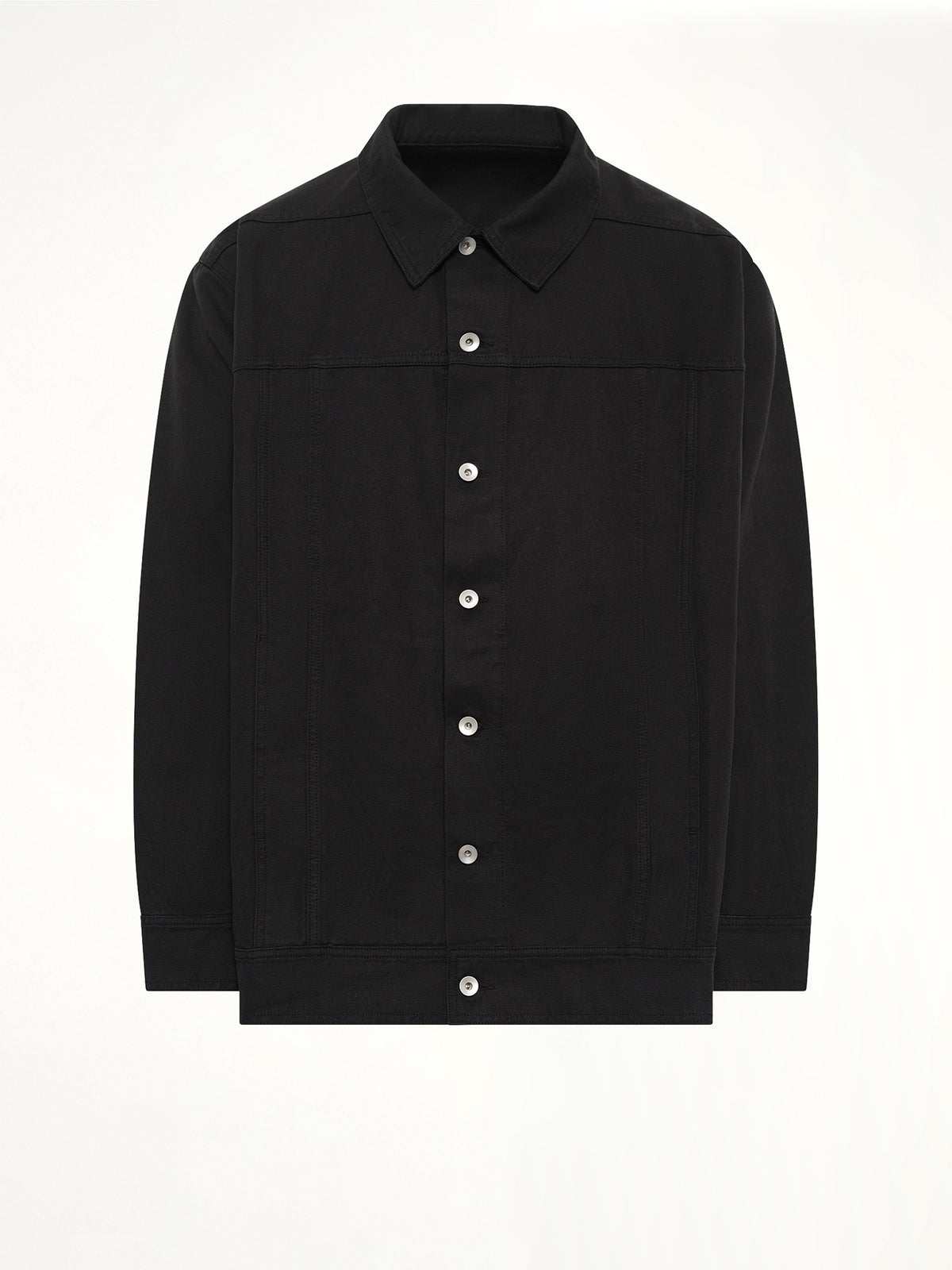 Cotton Canvas Jumbo Worker Denim Jacket in Black