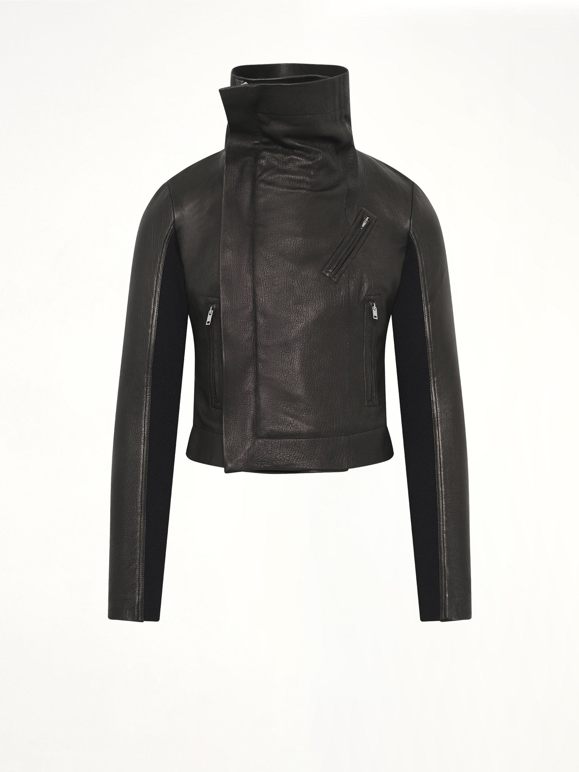 Lamb Leather Classic Biker in Black