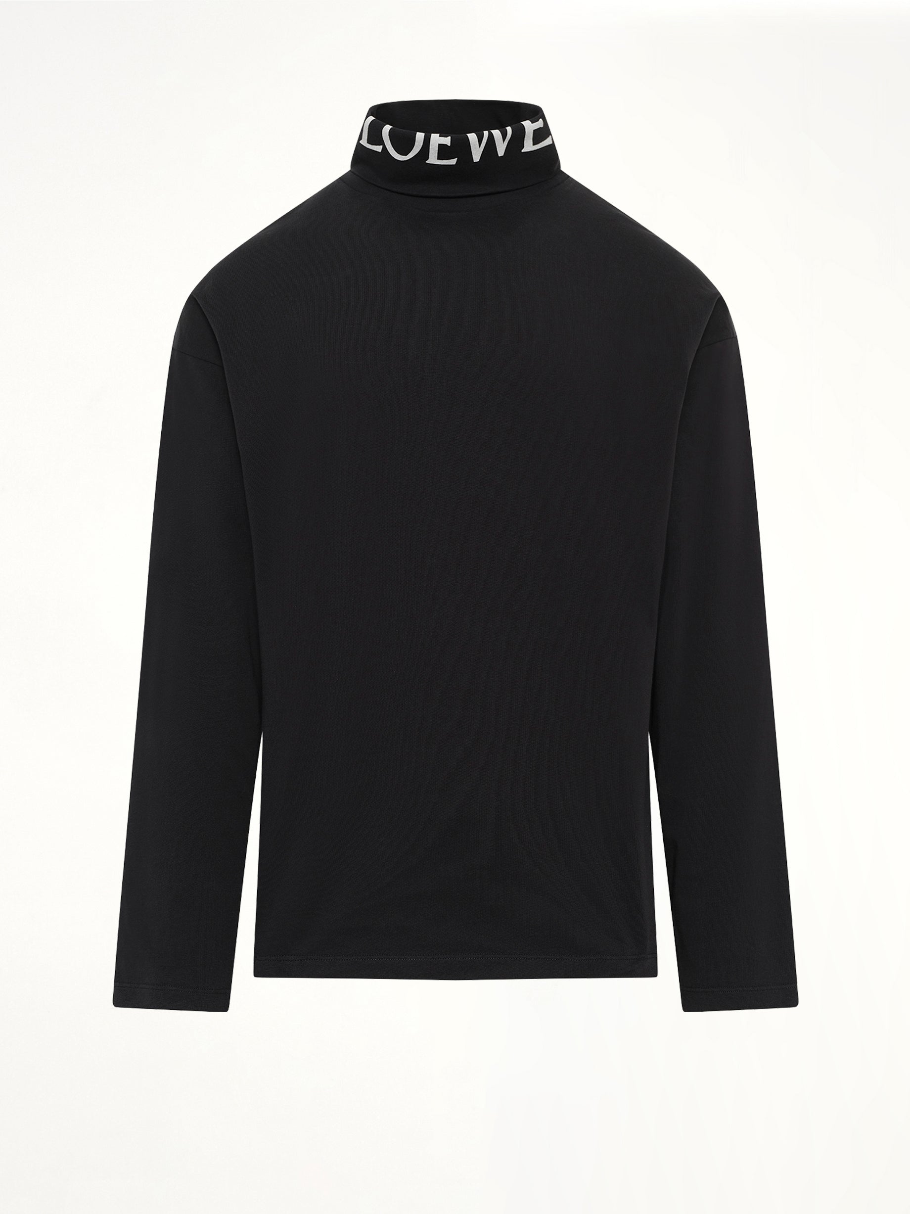 Logo Neck Top in Black