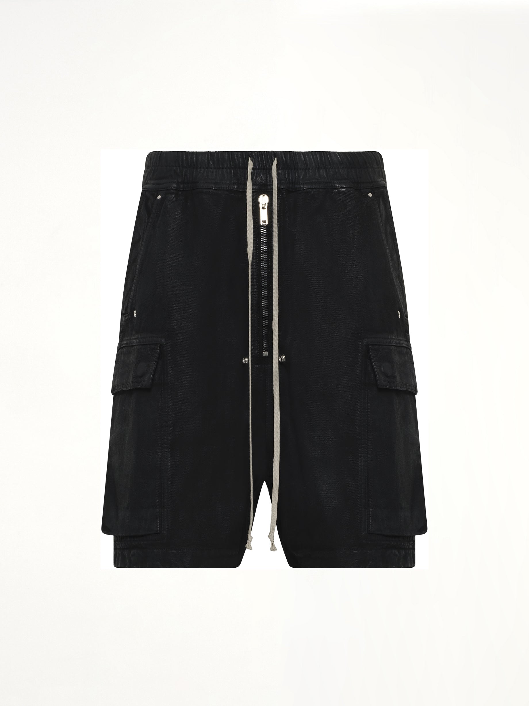 Megacrust Denim Cargobela Shorts in Black Wax