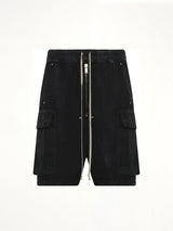 Megacrust Denim Cargobela Shorts in Black Wax
