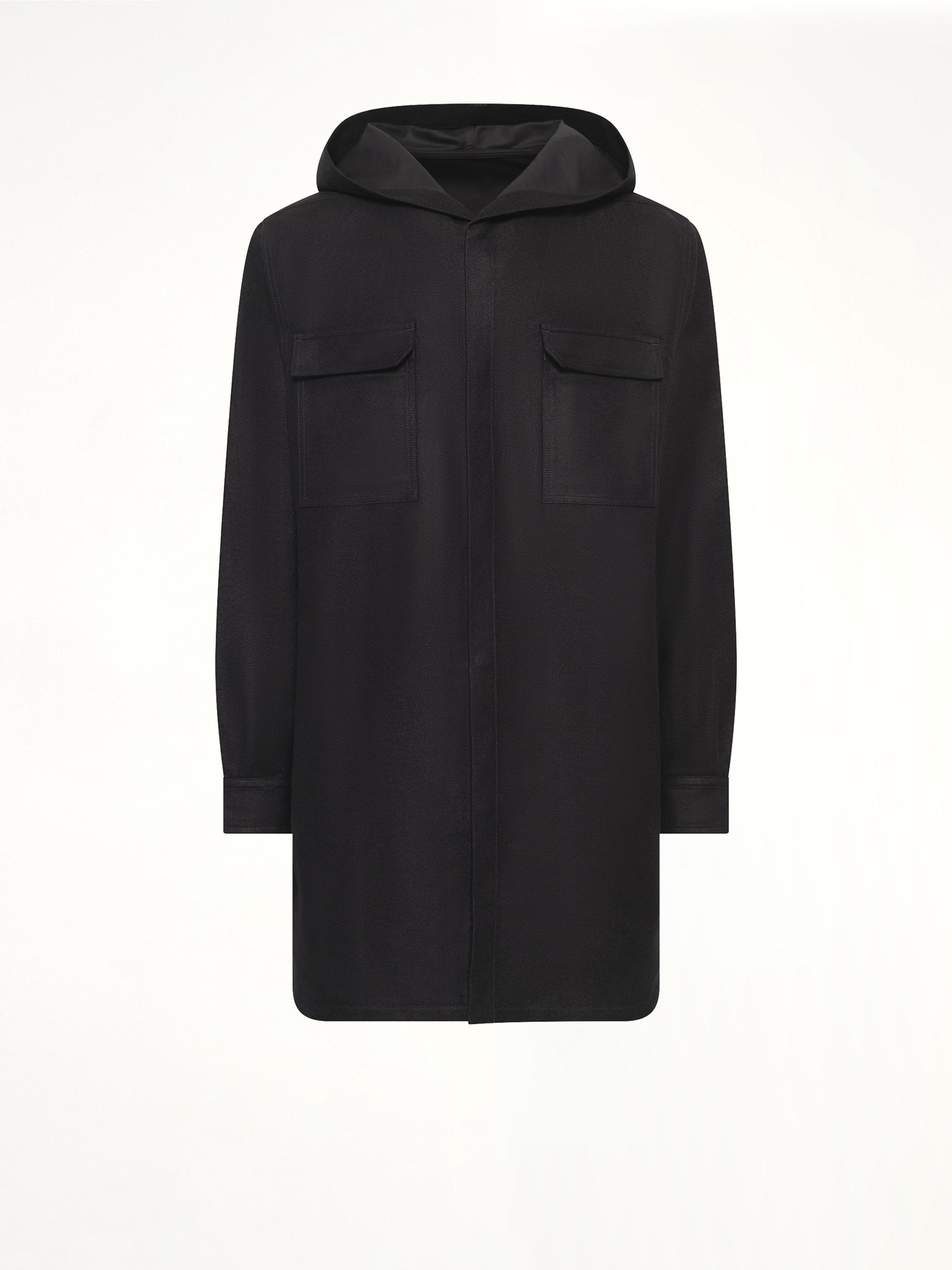 Moleskin Hooded Outershirt in Black