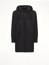 Moleskin Hooded Outershirt in Black