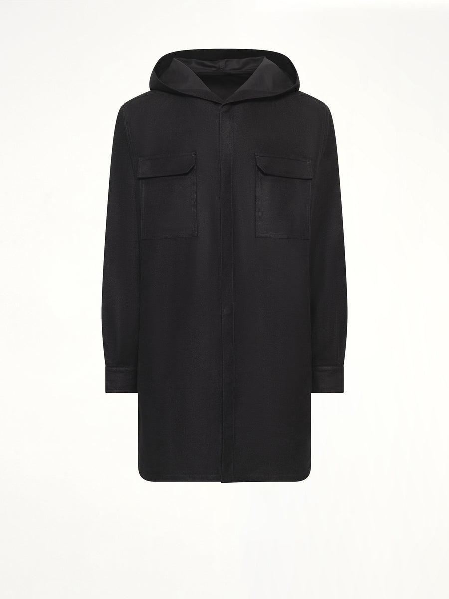 Moleskin Hooded Outershirt in Black