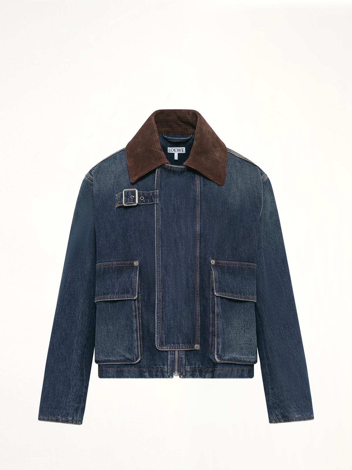 Short Denim Parka in Dark Blue