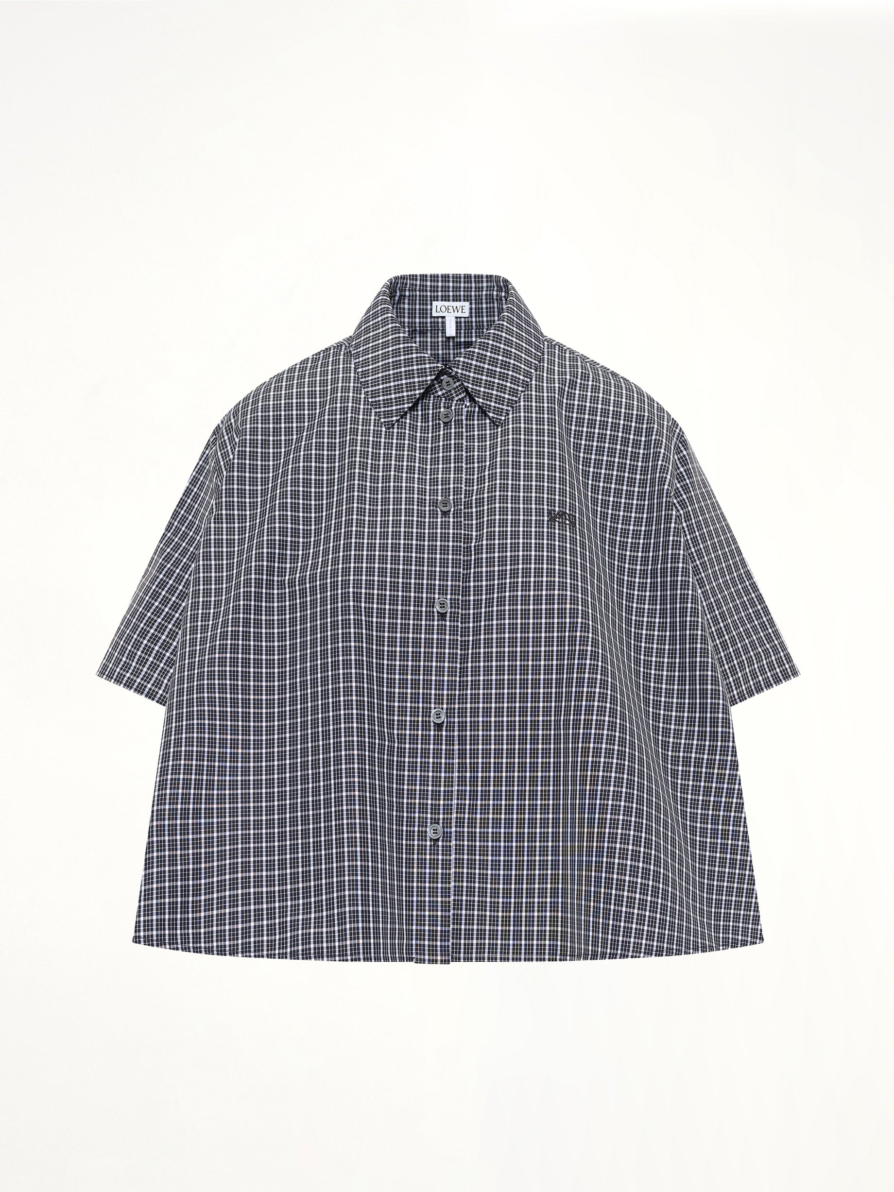 Short Sleeve Trapeze Shirt in Black/White