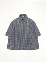 Short Sleeve Trapeze Shirt in Black/White