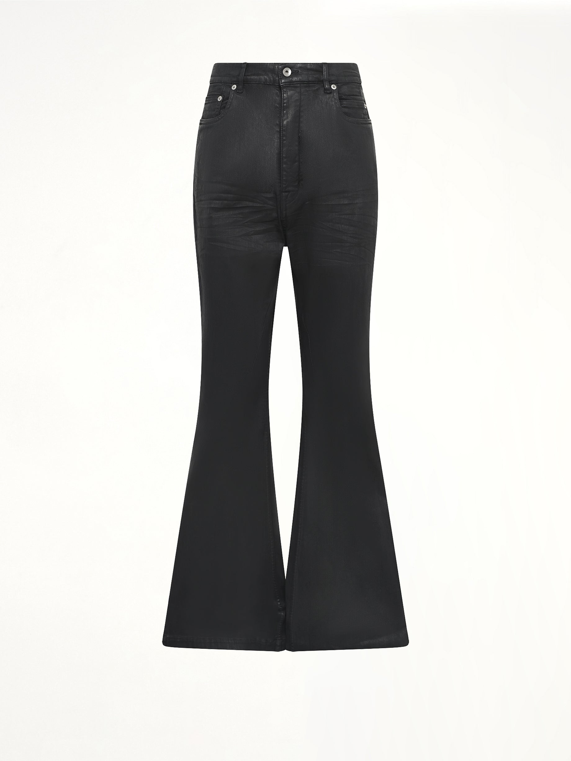 Stretch Denim Bolan Bootcut in Black Wax