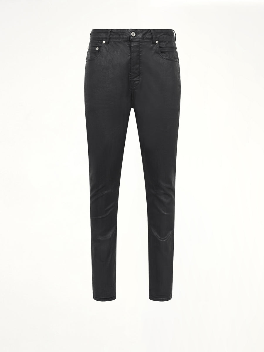 Stretch Denim Detroit Cut Jeans in Black Wax