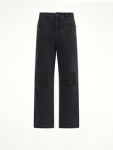 Tonal Anagram Baggy Jeans AF in Black