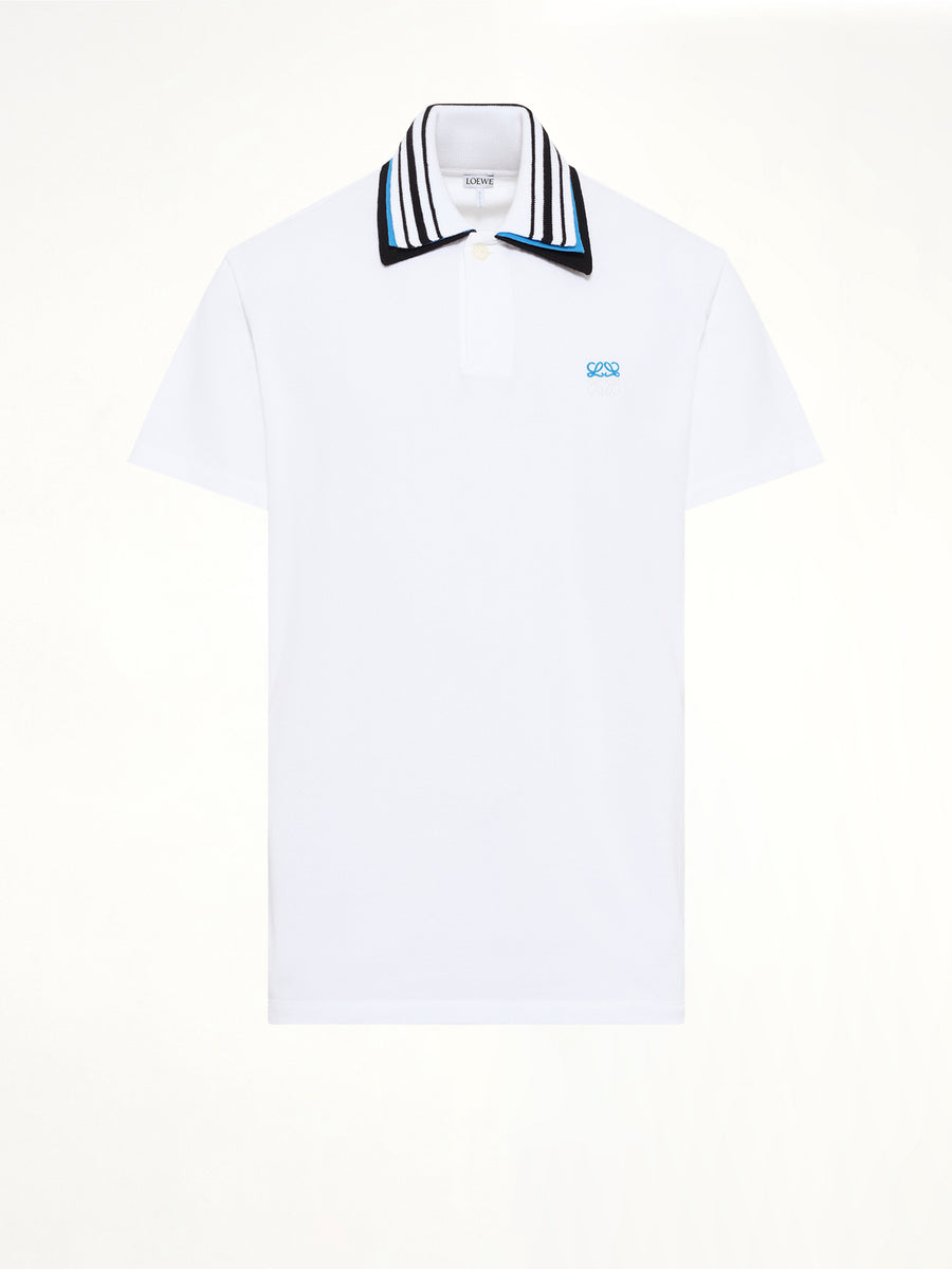 Two-Tone Polo in White