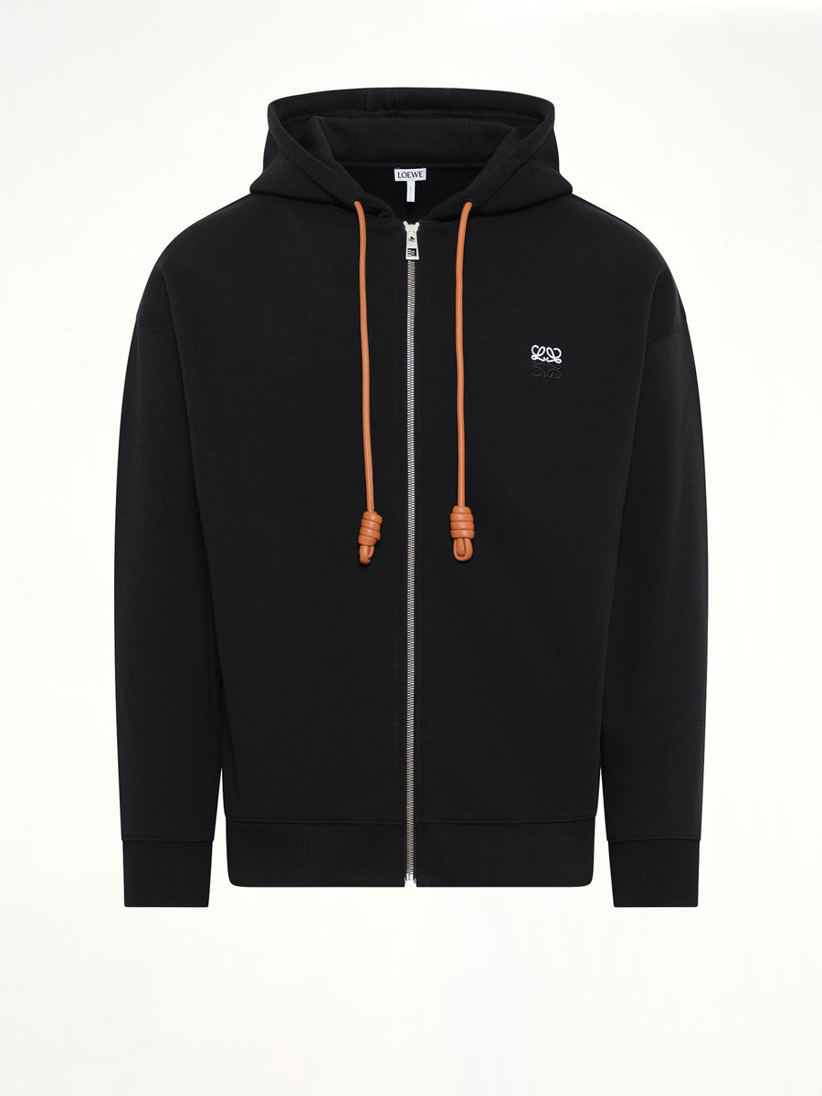 Zip-Up Hoodie in Black