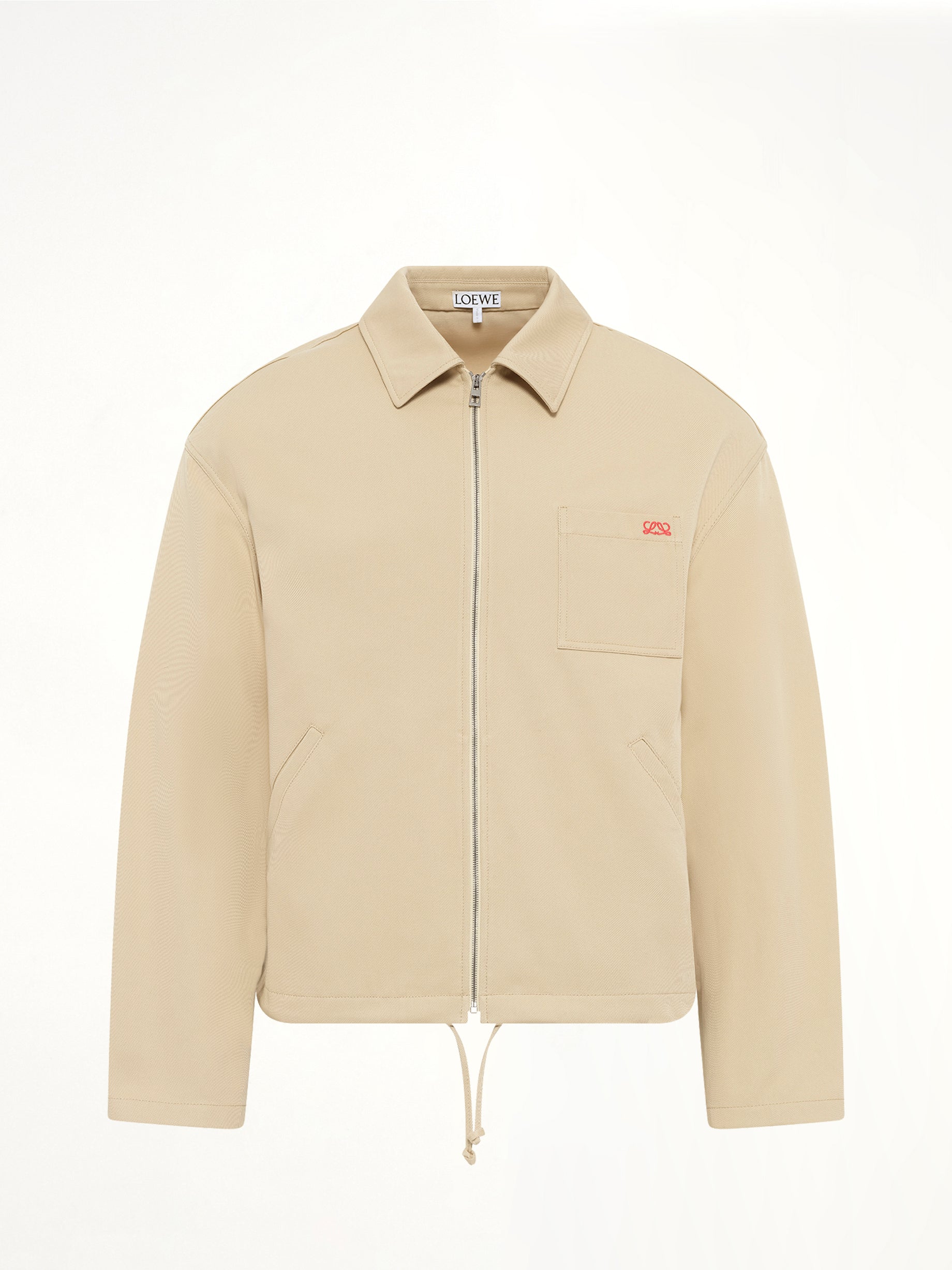 Zip-Up Jacket in Beige