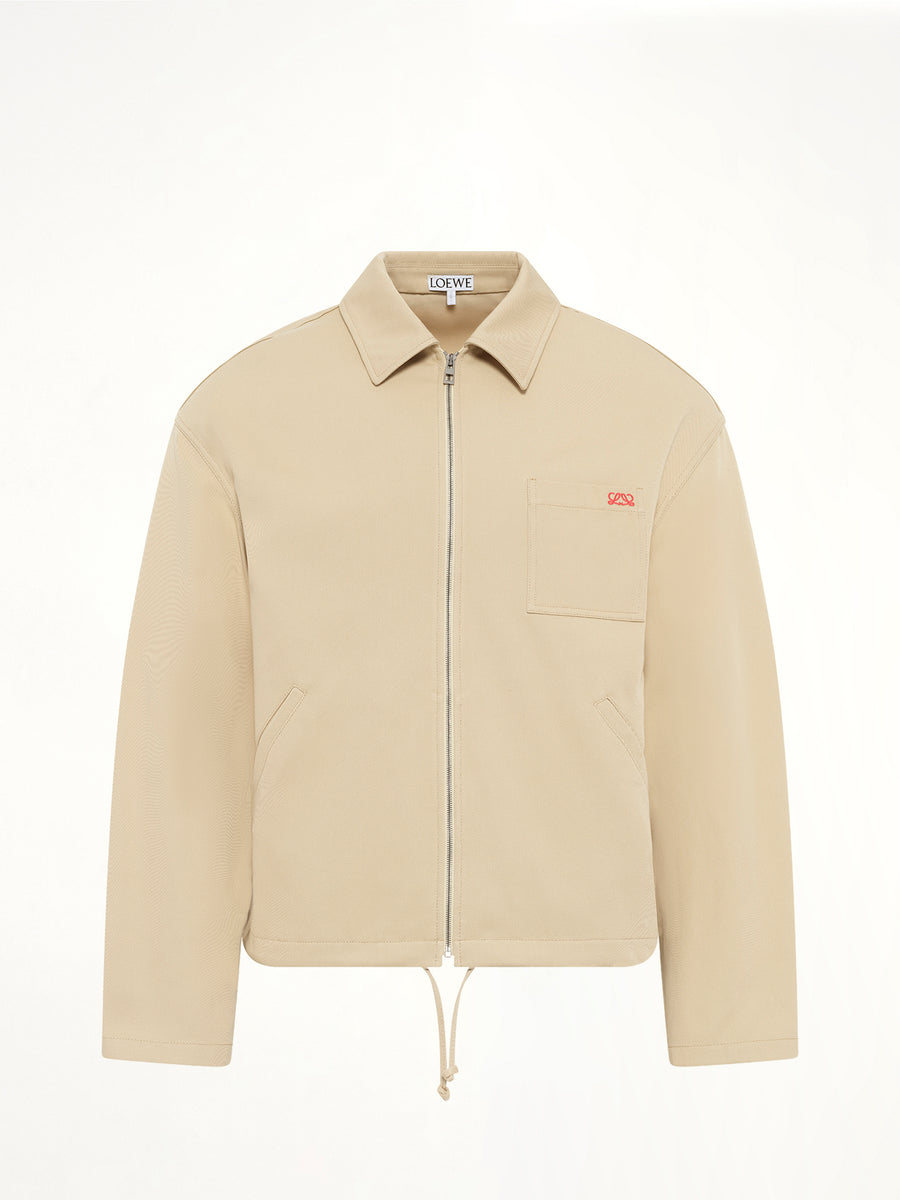 Zip-Up Jacket in Beige