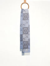 Anagram Wool Cashmere Scarf in Blue/White