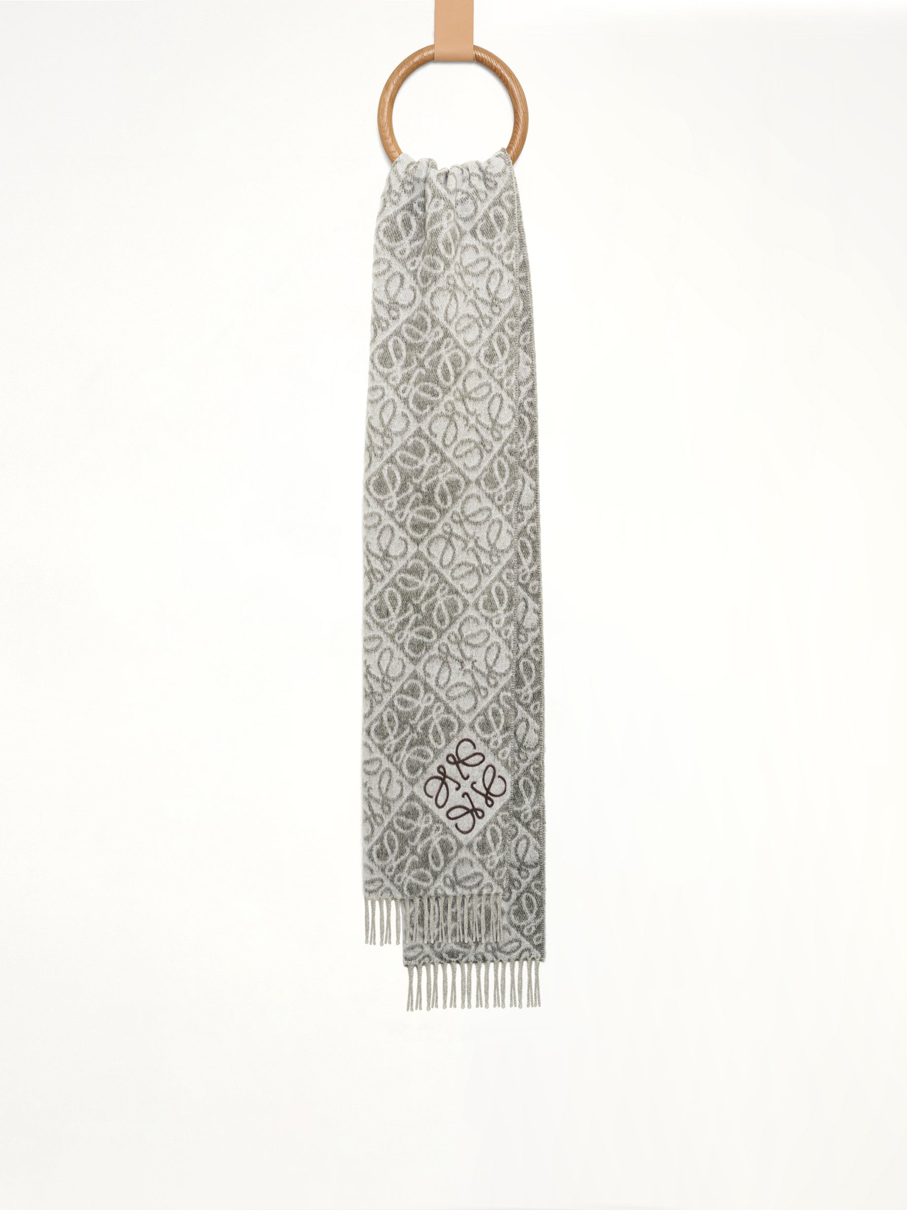 Anagram Wool Cashmere Scarf in Grey