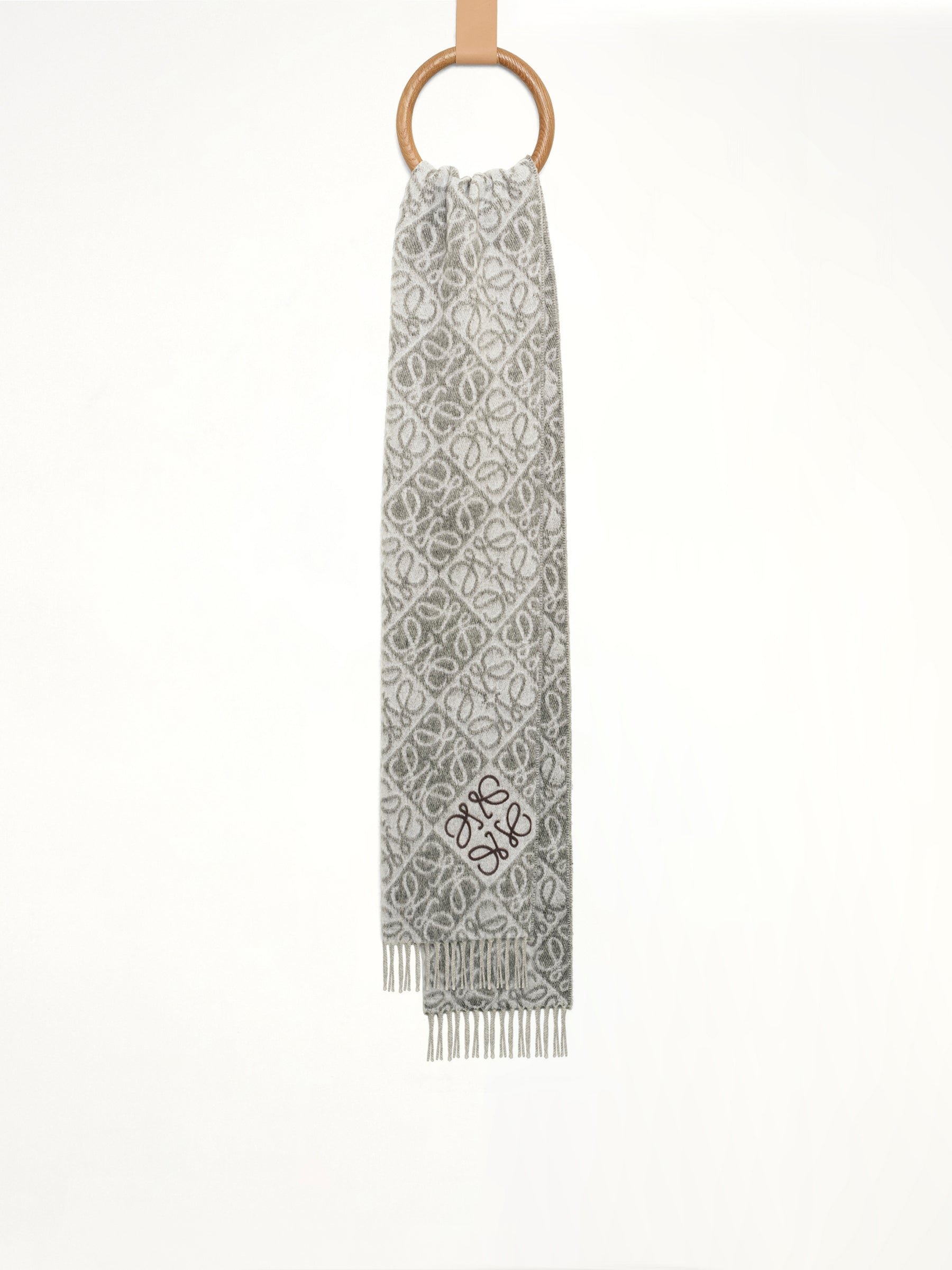Anagram Wool Cashmere Scarf in Grey