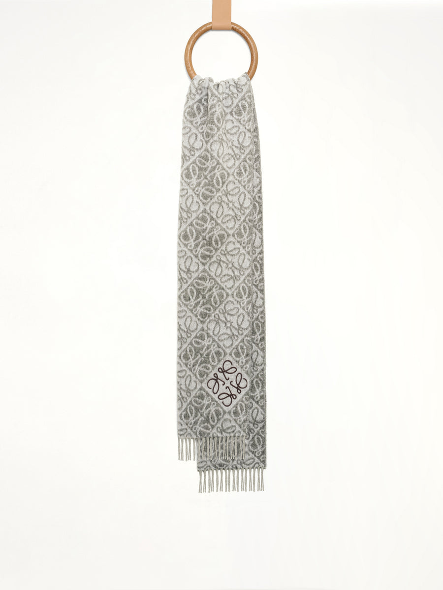 Anagram Wool Cashmere Scarf in Grey
