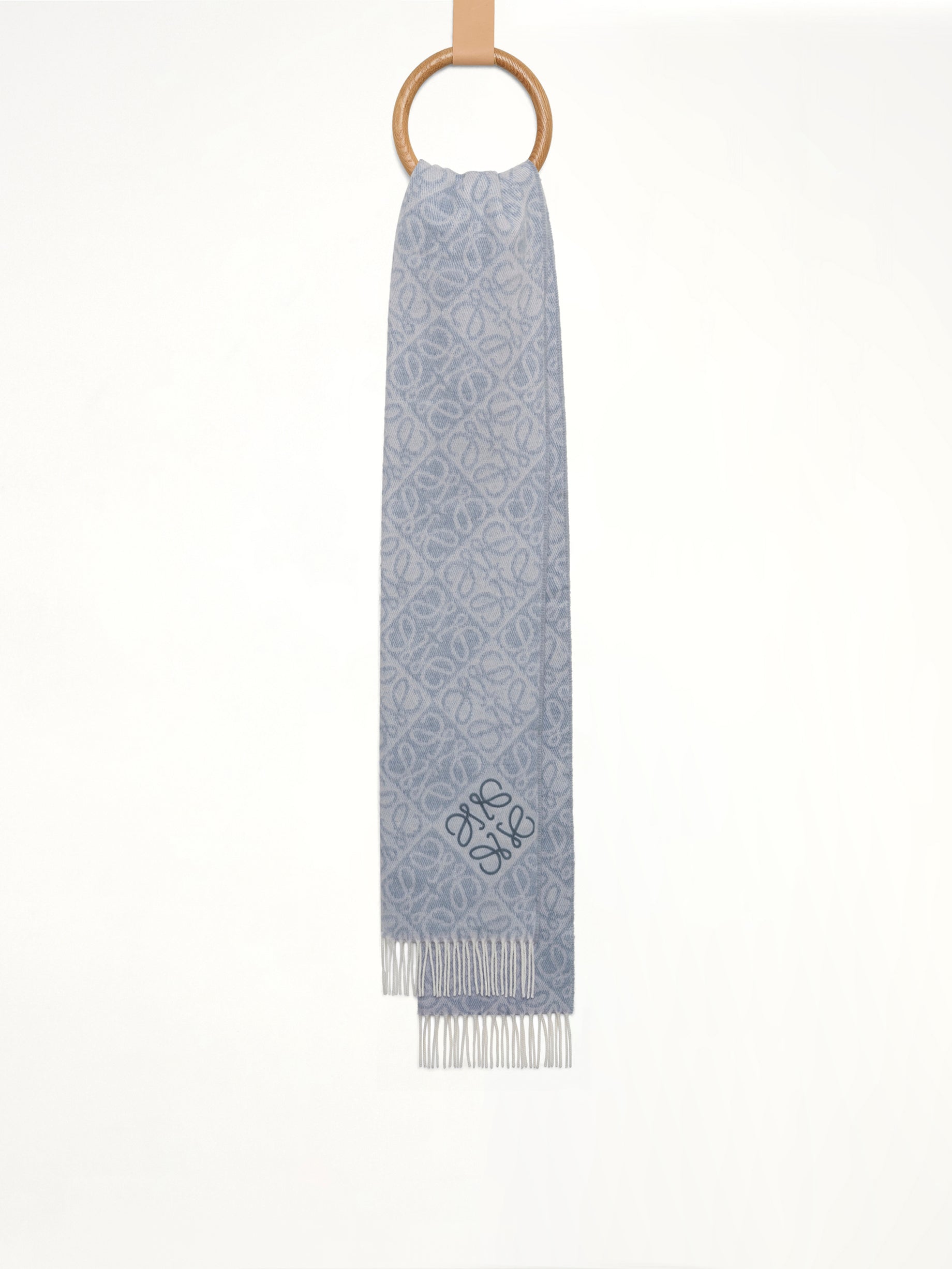 Anagram Wool Cashmere Scarf in Light Blue
