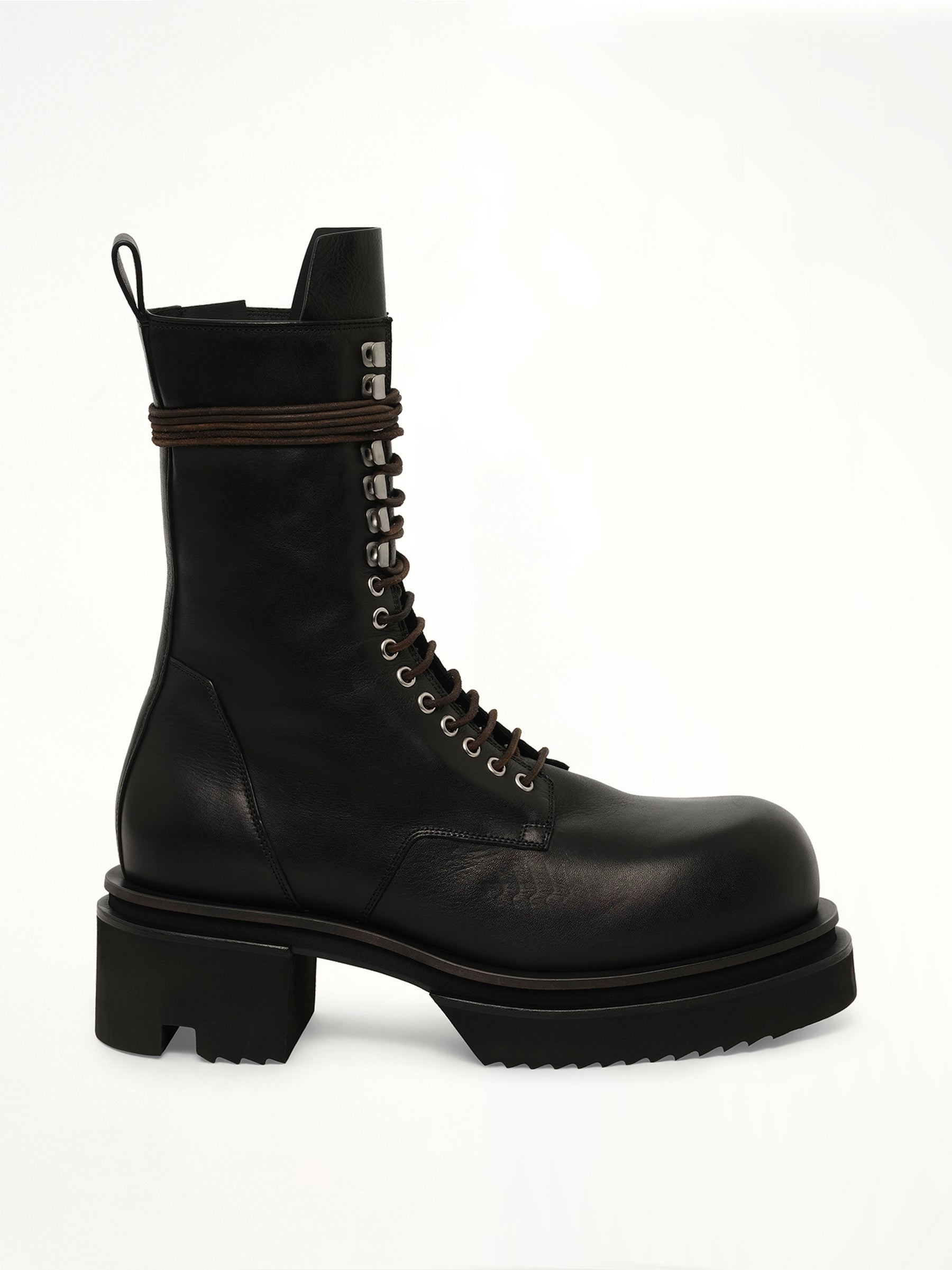 Army Lace Up Bogun Boots in Black