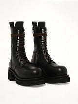 Army Lace Up Bogun Boots in Black