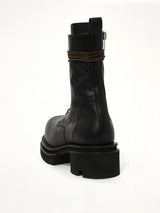 Army Lace Up Bogun Boots in Black