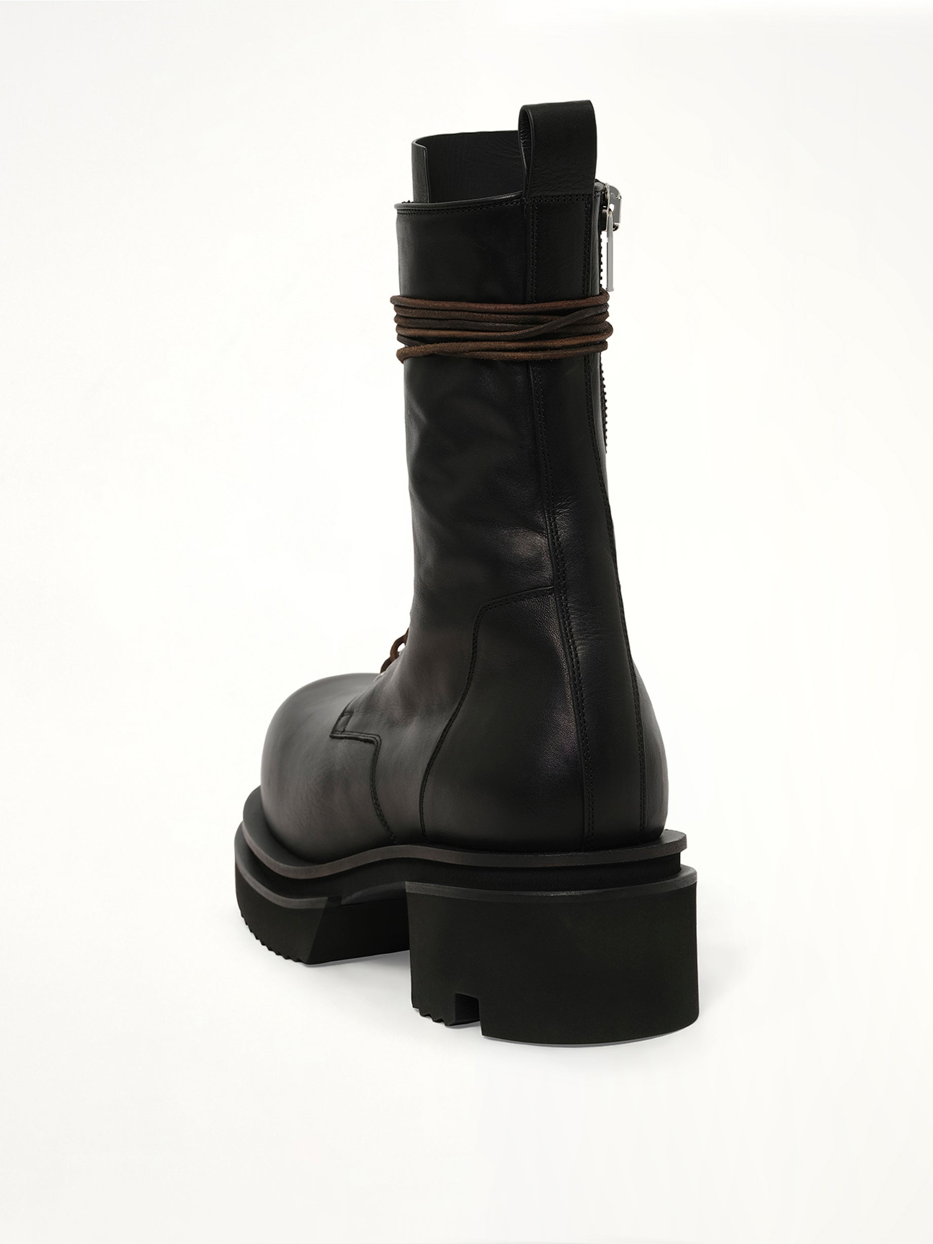 Army Lace Up Bogun Boots in Black