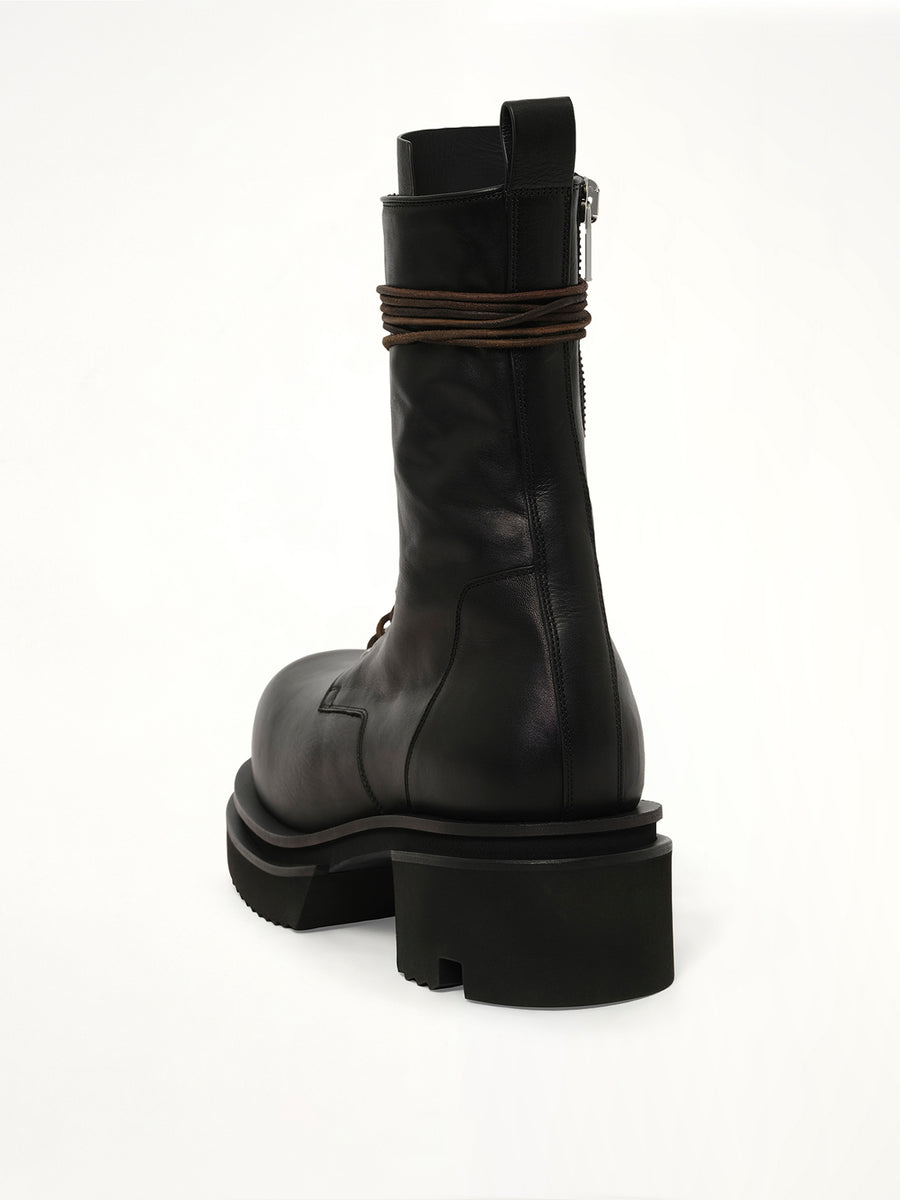 Army Lace Up Bogun Boots in Black
