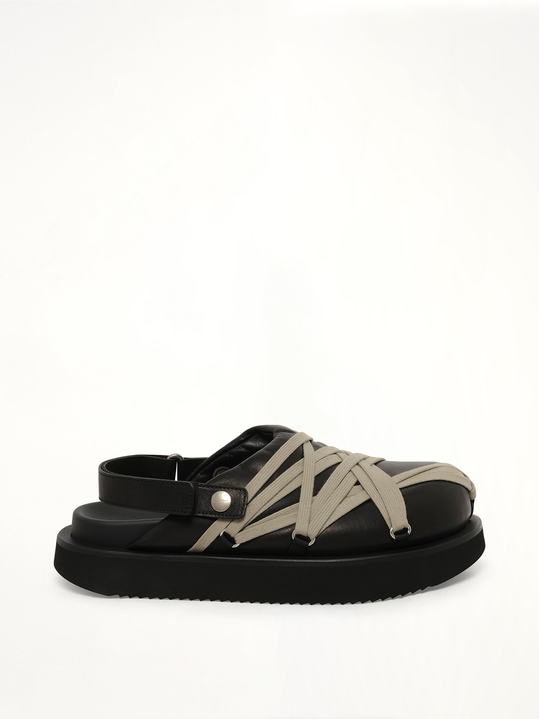 Padded Megalace Sandal in Black/Pearl