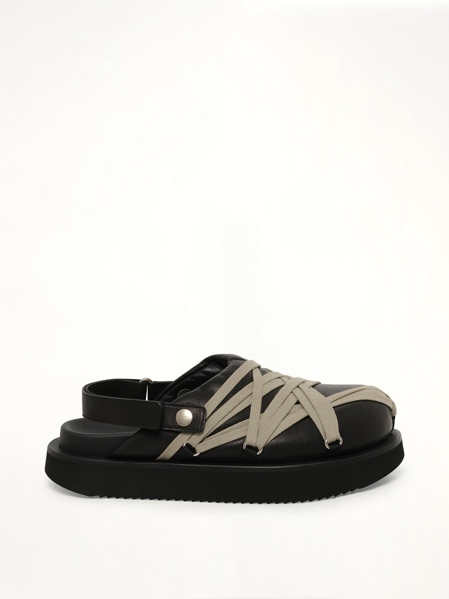 Padded Megalace Sandal in Black/Pearl