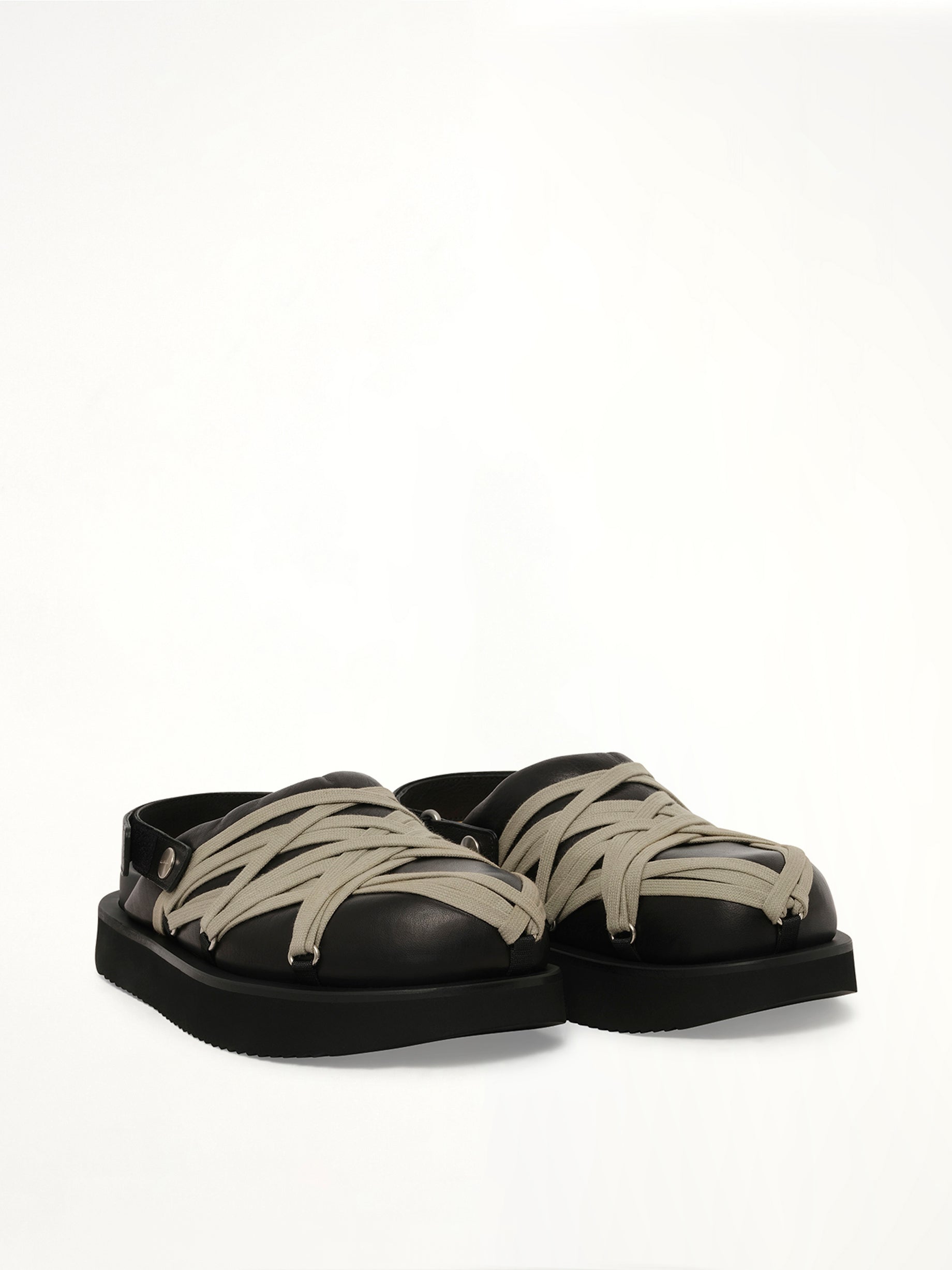 Padded Megalace Sandal in Black/Pearl