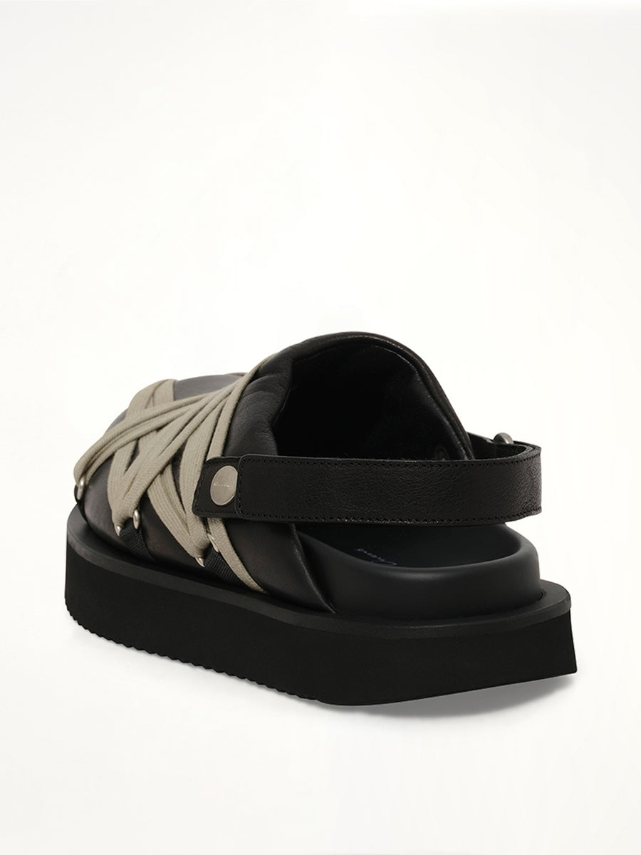 Padded Megalace Sandal in Black/Pearl
