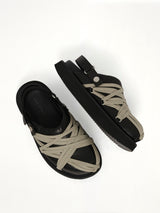 Padded Megalace Sandal in Black/Pearl