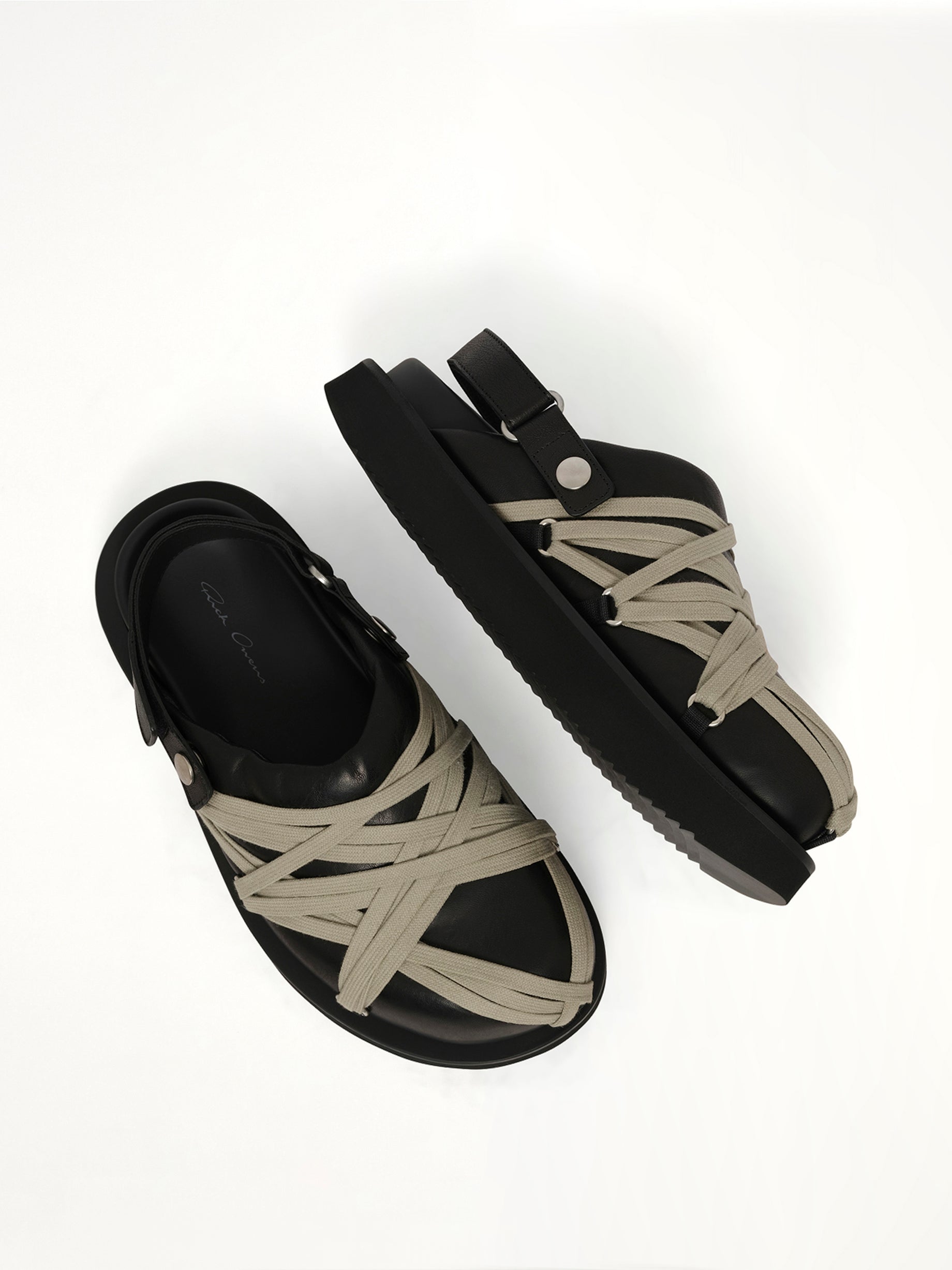 Padded Megalace Sandal in Black/Pearl